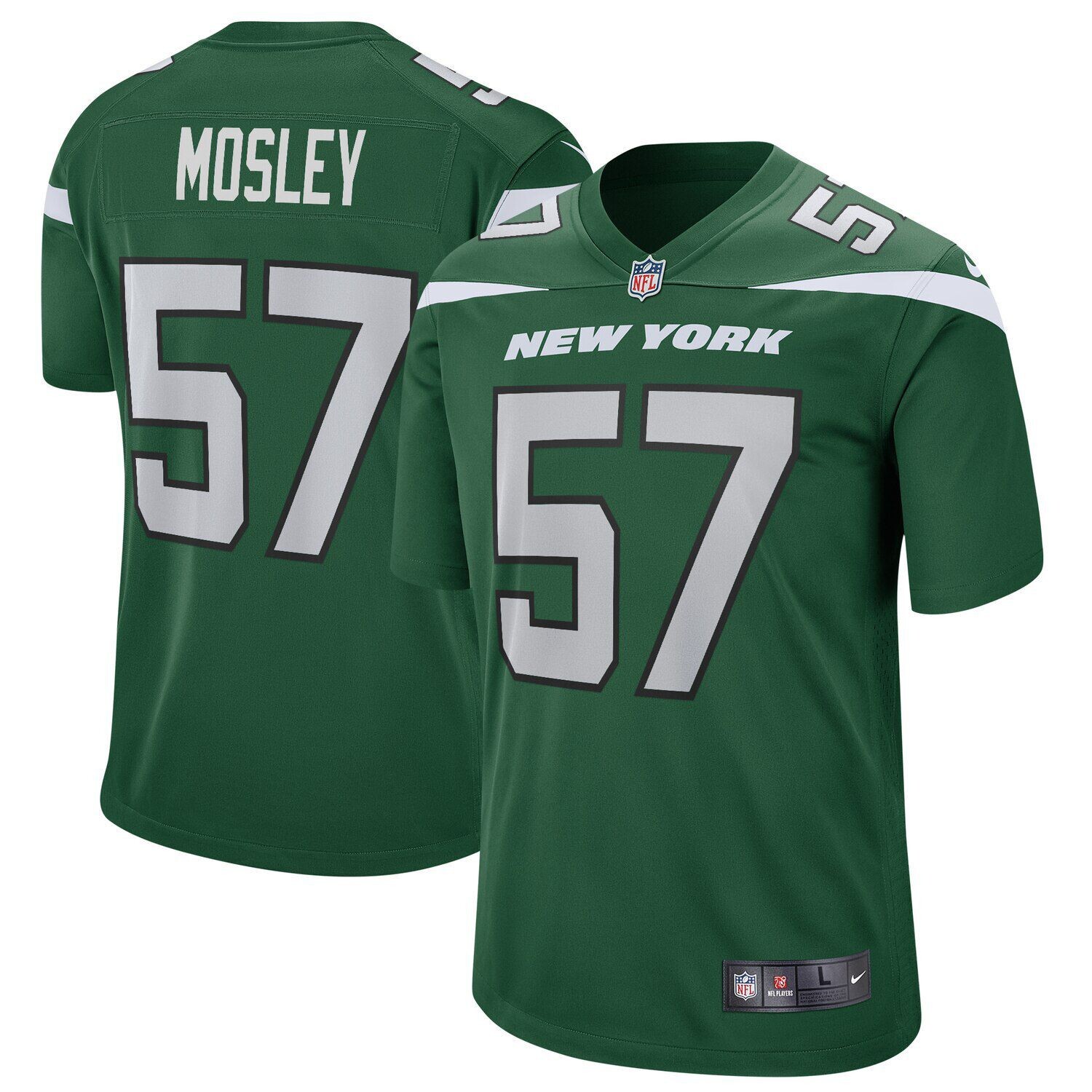 

Мужское джерси CJ Mosley Gotham Green New York Jets Game Player Nike