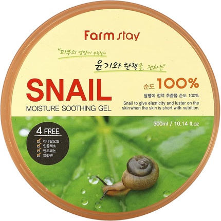 цена Farm Stay Snail Moisture успокаивающий гель 300 мл 10,14 унций