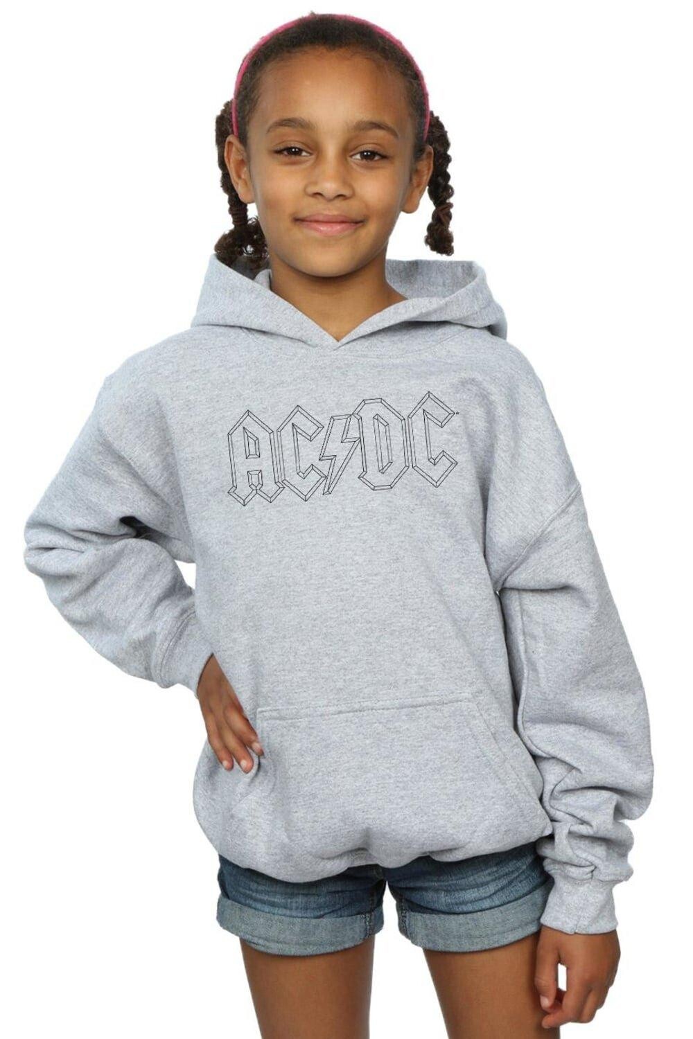 

Черный худи с логотипом AC/DC, серый