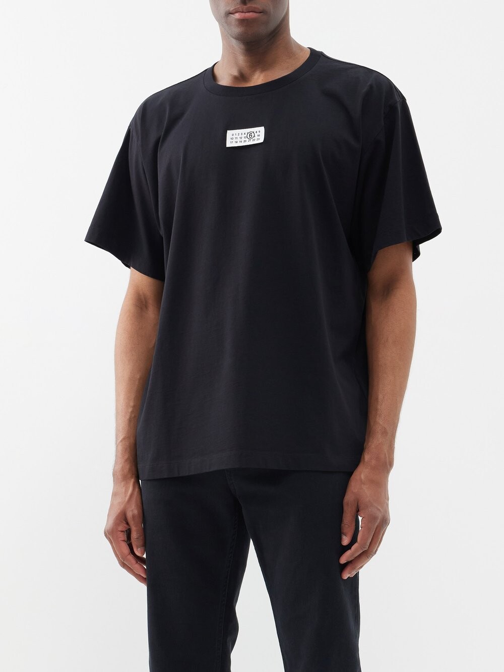 

Футболка из хлопкового джерси с нашивкой-логотипом MM6 Maison Margiela, черный