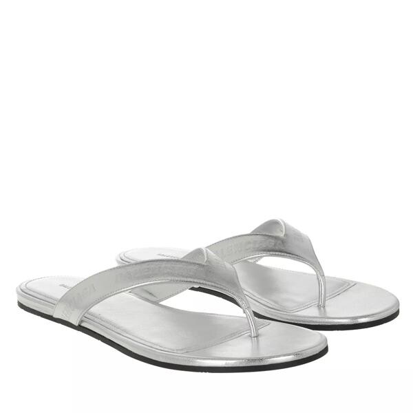 

Сандалии allover logo round thong sandals Balenciaga, серебряный