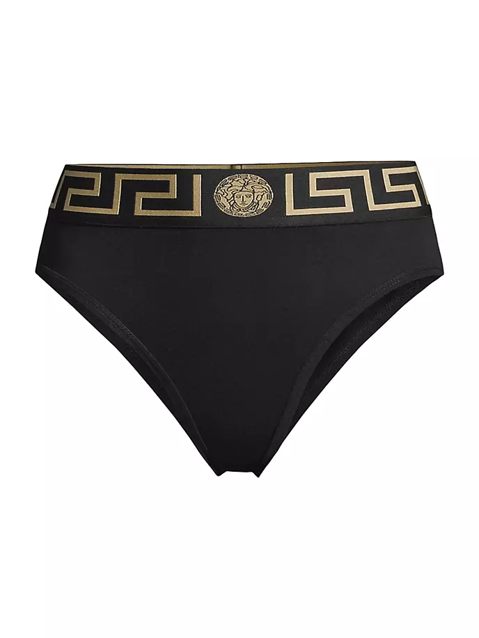 

Трусы Greca с высокой посадкой Versace, черный