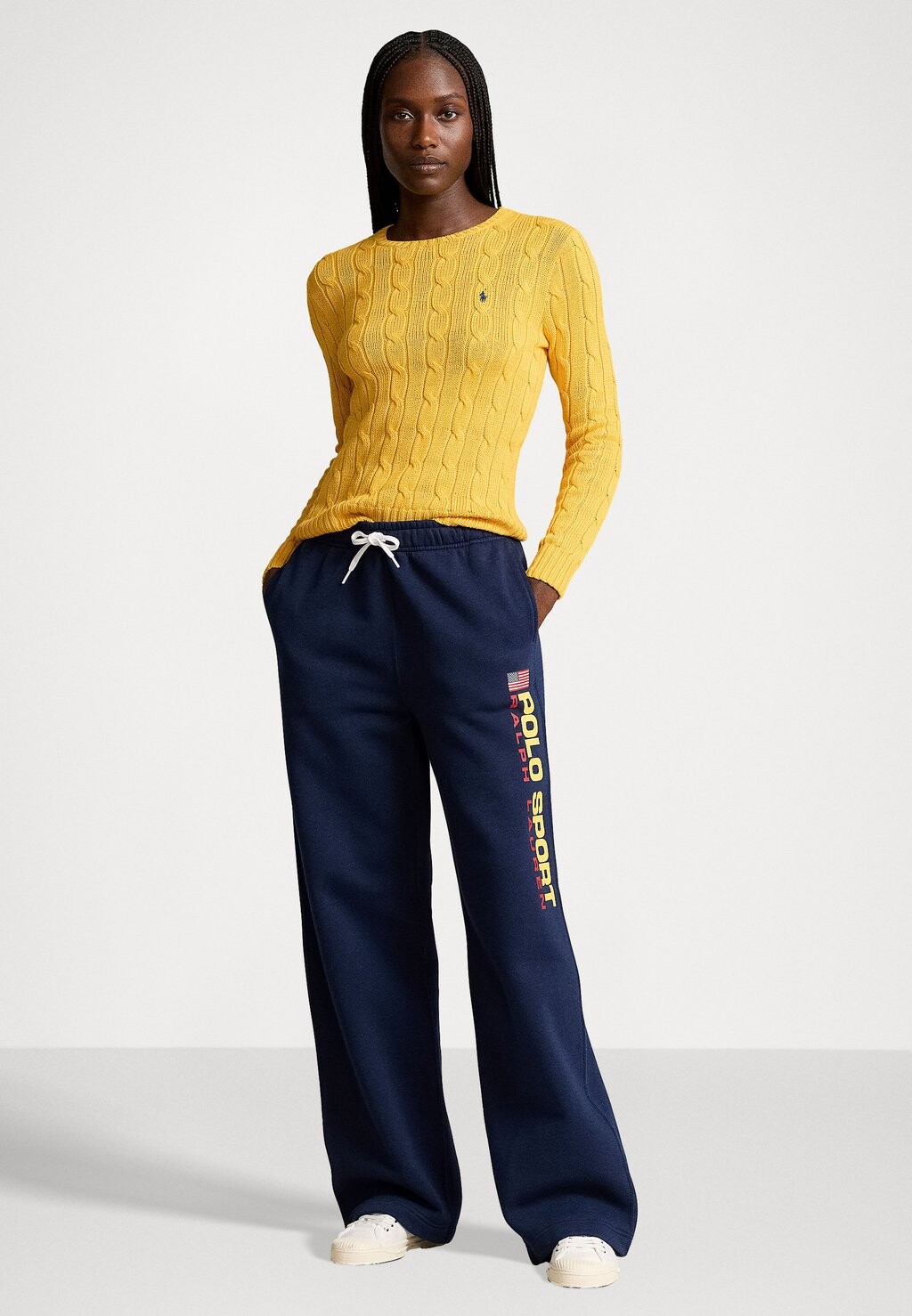 

Джемпер CABLE KNIT COTTON CREWNECK JUMPER Ralph Lauren, темно-желтый