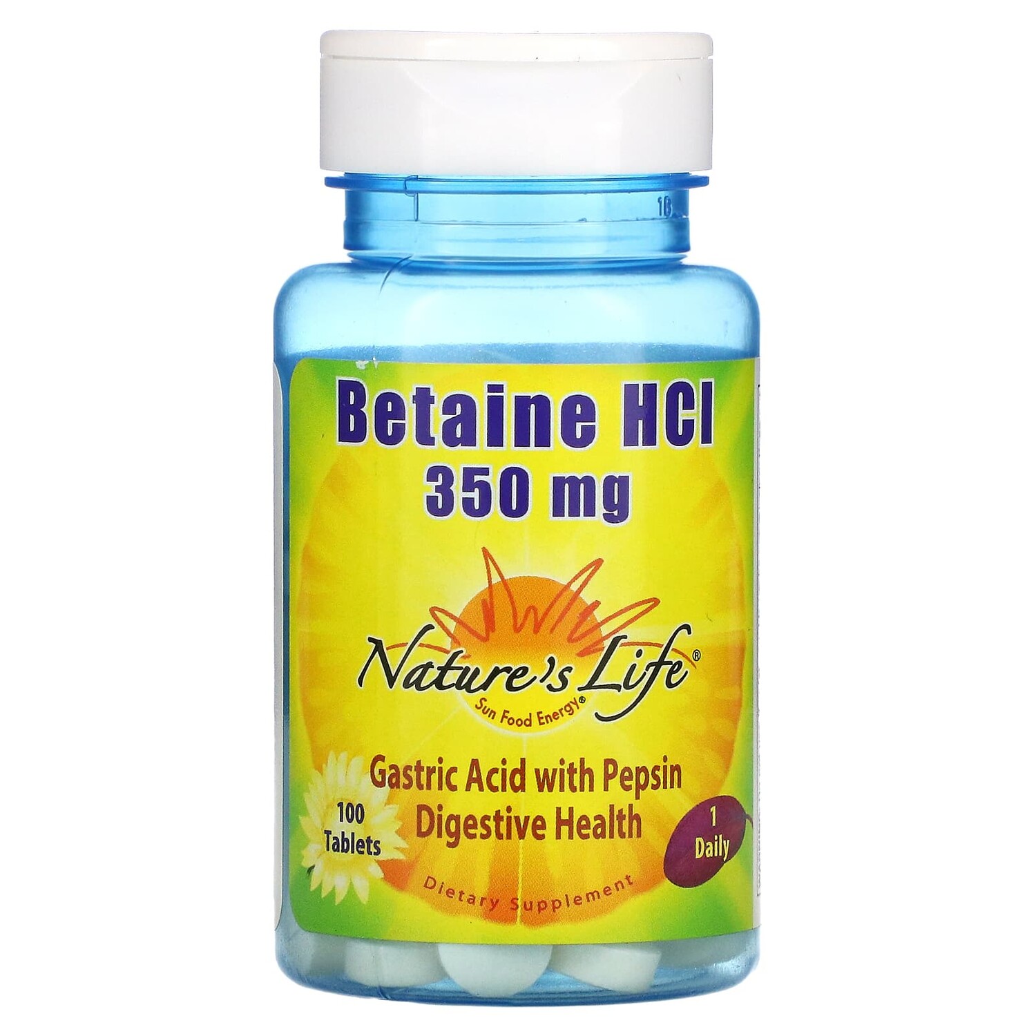 

Бетаина гидрохлорид, 350 мг, 100 таблеток, Nature's Life