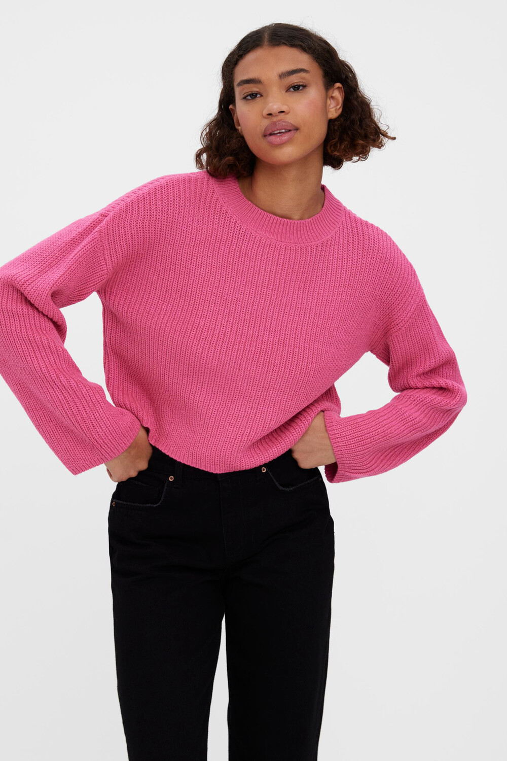 

Свитер - Розовый - Классический крой Vero Moda, розовый