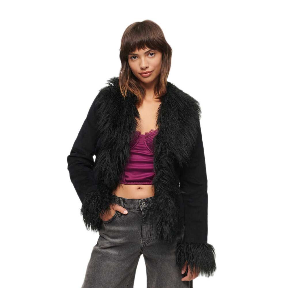 

Куртка Superdry Crop Quilt Lined Afghan, черный