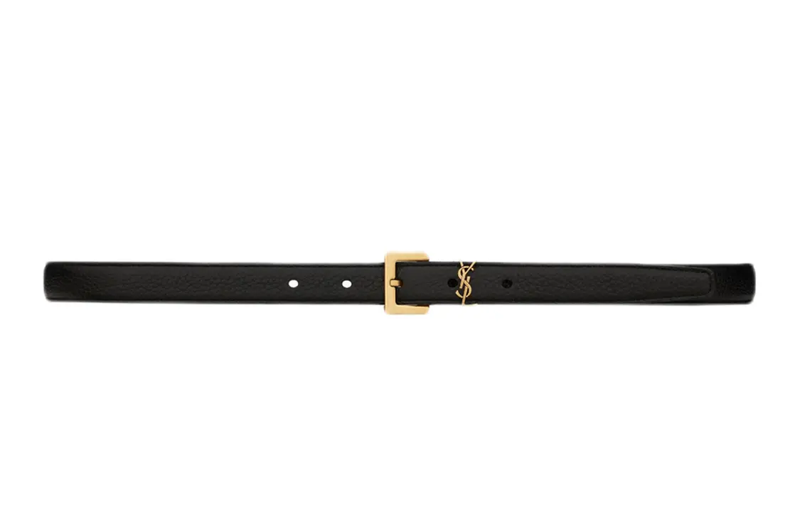 

Кожаный тонкий ремень SAINT LAURENT Wmns MONOGRAM, черный