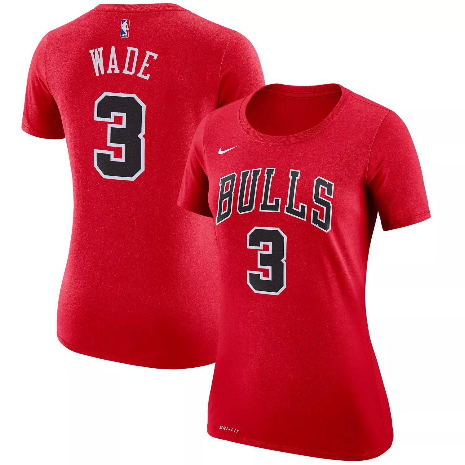 

Женская футболка Nike Dwyane Wade Red Chicago Bulls с именем и номером Performance Nike