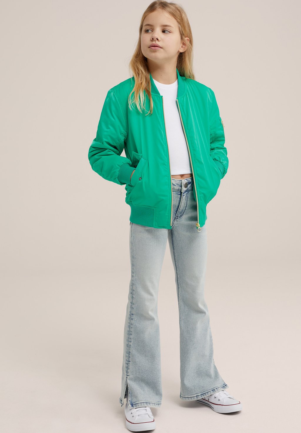 Куртка-бомбер WE Fashion, зеленая