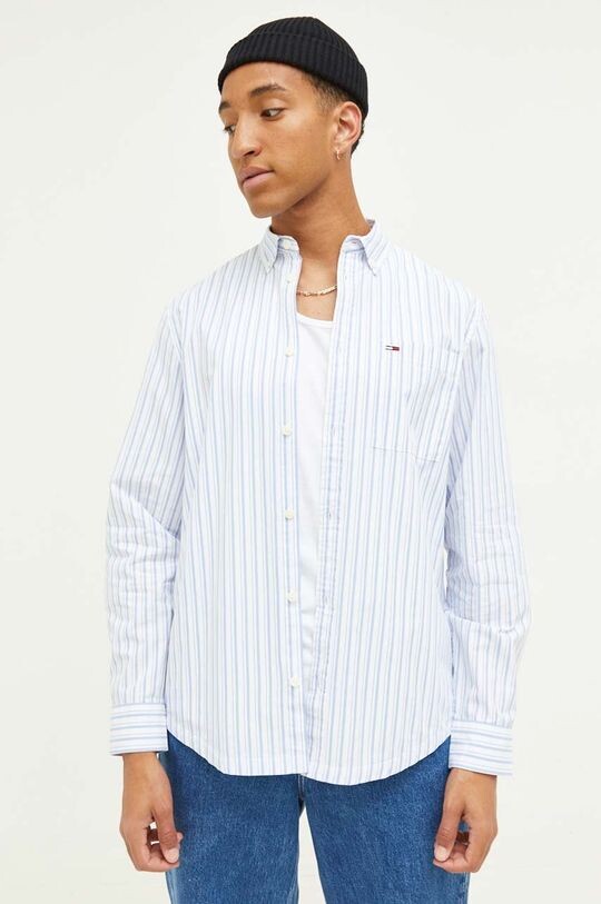 

Хлопковая рубашка Tommy Jeans, синий