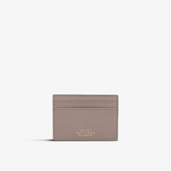 smythson косметичка mara из кожи с эффектом крокодила серо коричневый Картхолдер из панамской кожи с перекрестной текстурой Smythson, коричневый