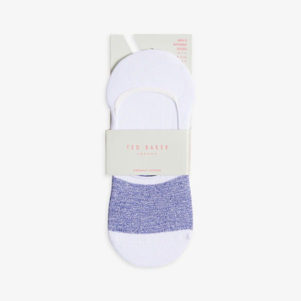 

Невидимые носки Nosock из смесового хлопка стретч с цветными блоками Ted Baker, белый