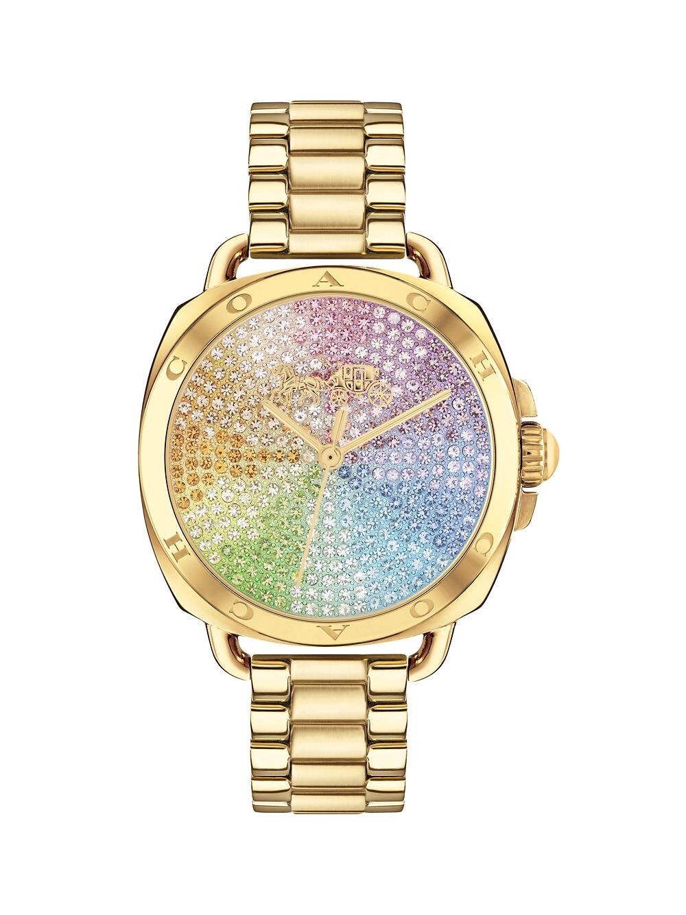 

34MM Часы Tatum Goldtone Rainbow с браслетом COACH, разноцветный