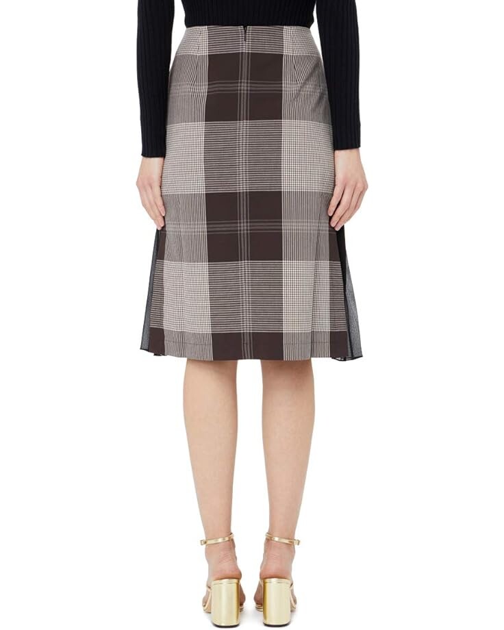 Юбка rokh Hidden Pleat Midi Skirt, цвет Desert Check