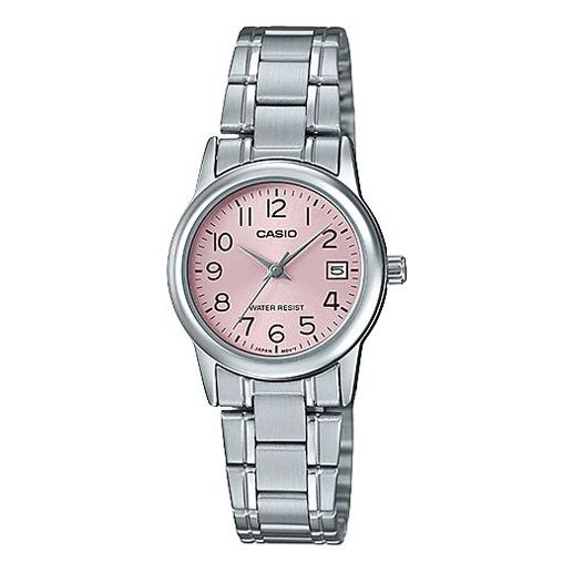 Часы CASIO Quartz Stainless Steel Strap Pink Watch Dial Pink Analog, розовый