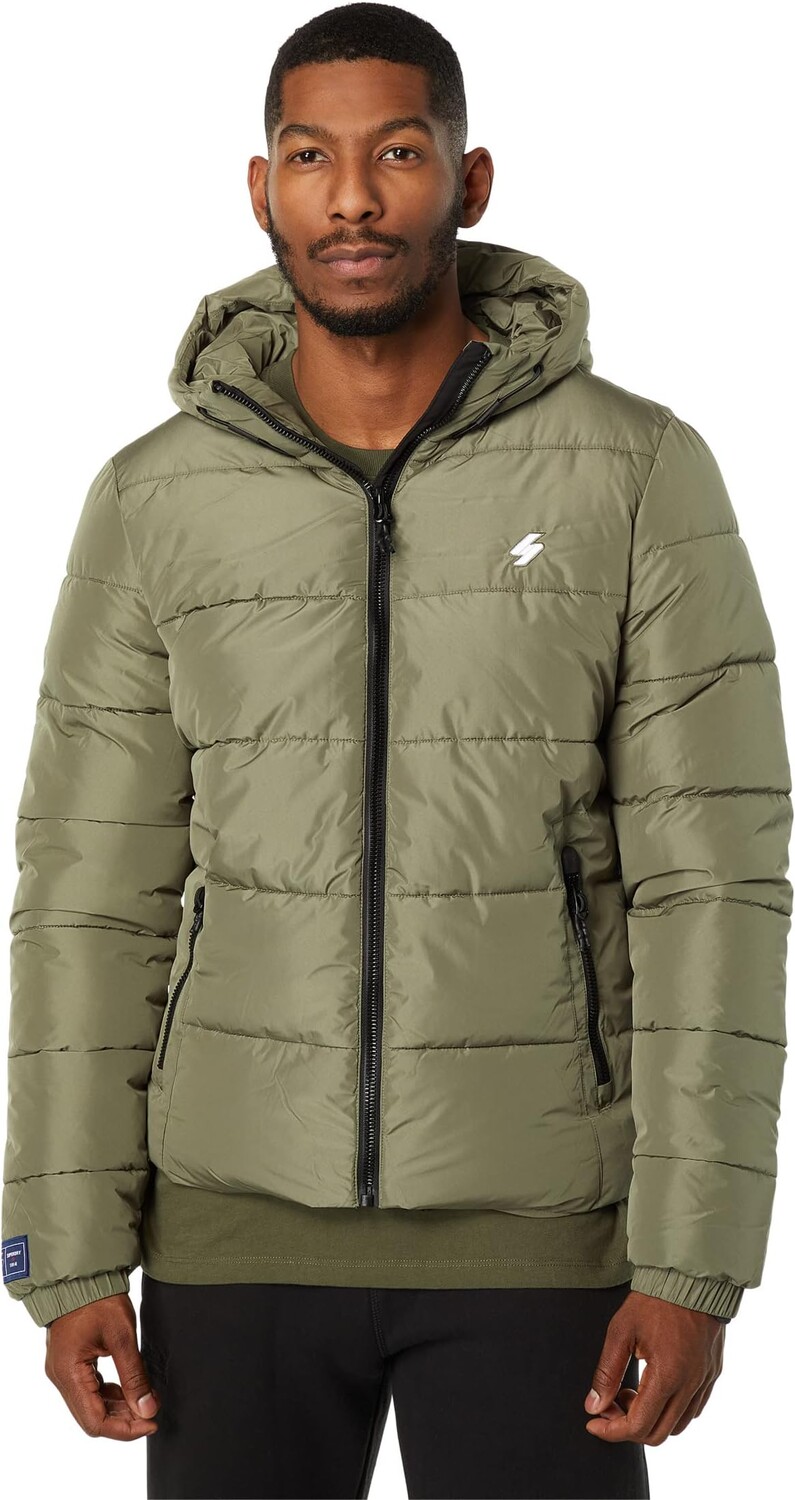 

Спортивный пуховик с капюшоном Superdry, цвет Dusty Olive