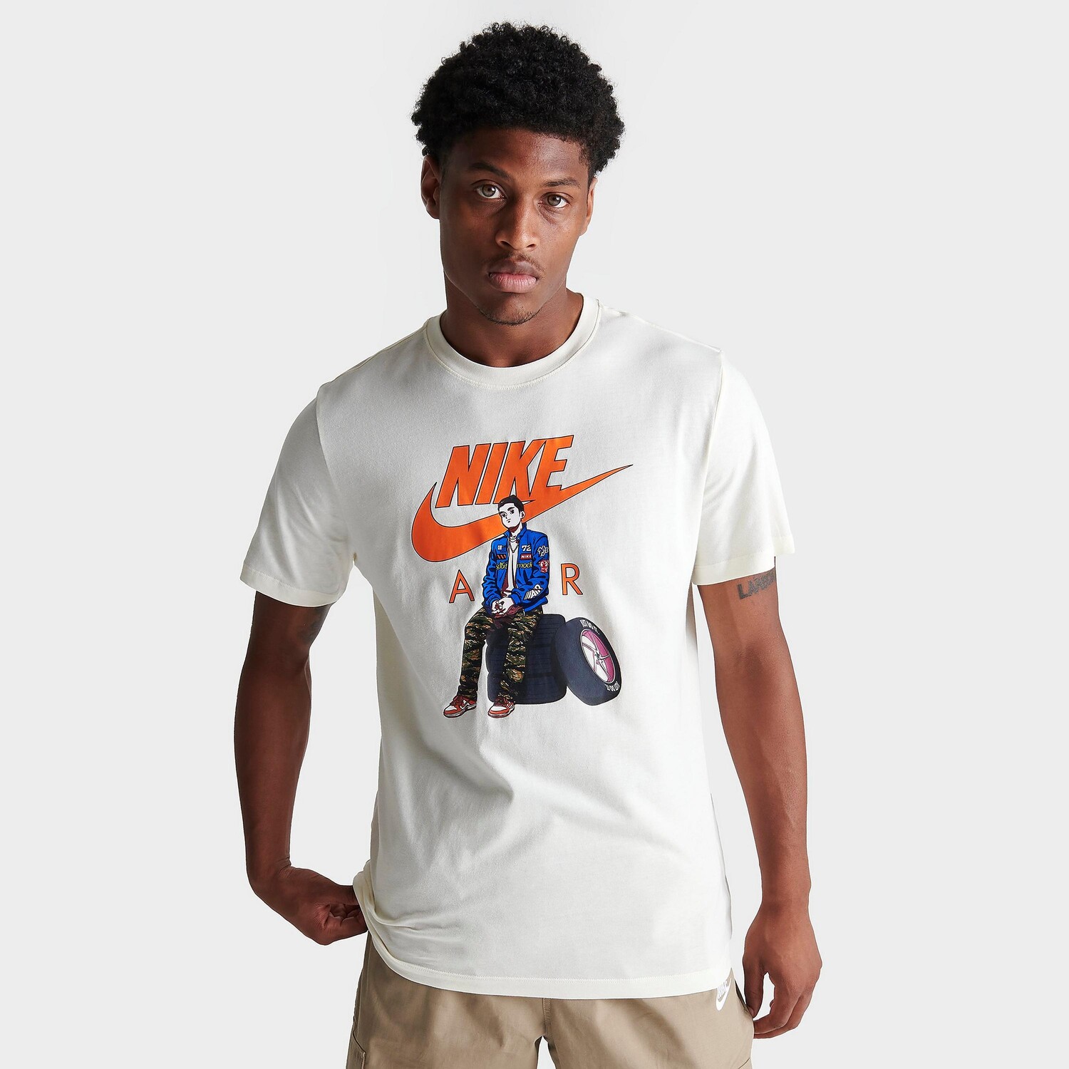

Мужская футболка с рисунком Nike Sportswear Air Moto, белый