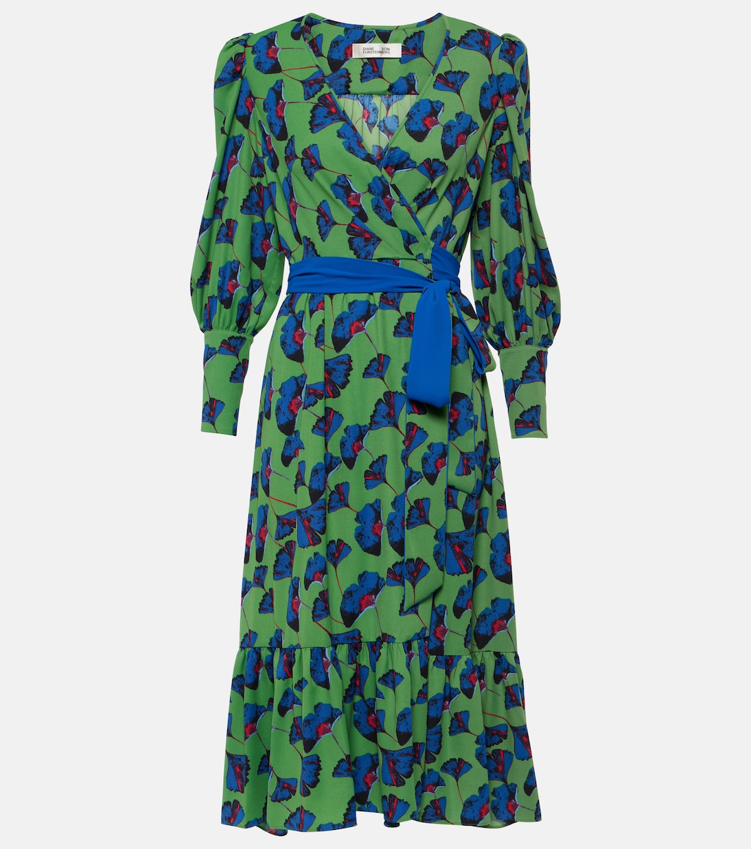 Креповое платье с запахом и принтом blade Diane Von Furstenberg, зеленый
