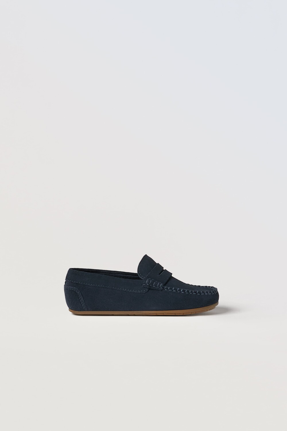 

Кожаные лоферы Zara, темно-синий