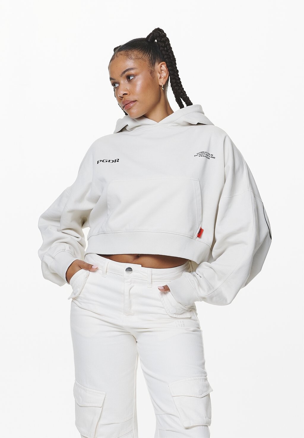 

Толстовка Vrena Oversized Cropped Hoodie Pegador, цвет washed salty cream