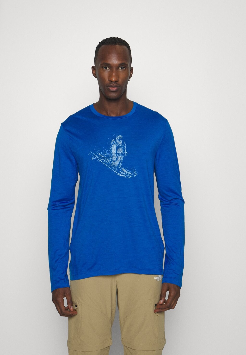 

Футболка с длинным рукавом Merino Tech Lite Ii Ls Tee Skiing Yeti Icebreaker, лазурит