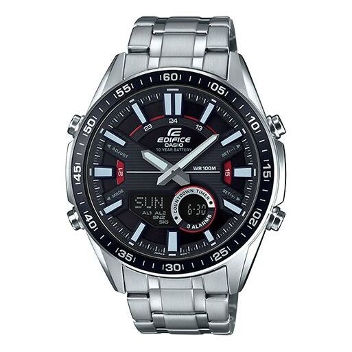 

Часы CASIO EDIFICE Stainless Steel Strap Waterproof Quartz Mens Black Analog/Digital Combo, черный