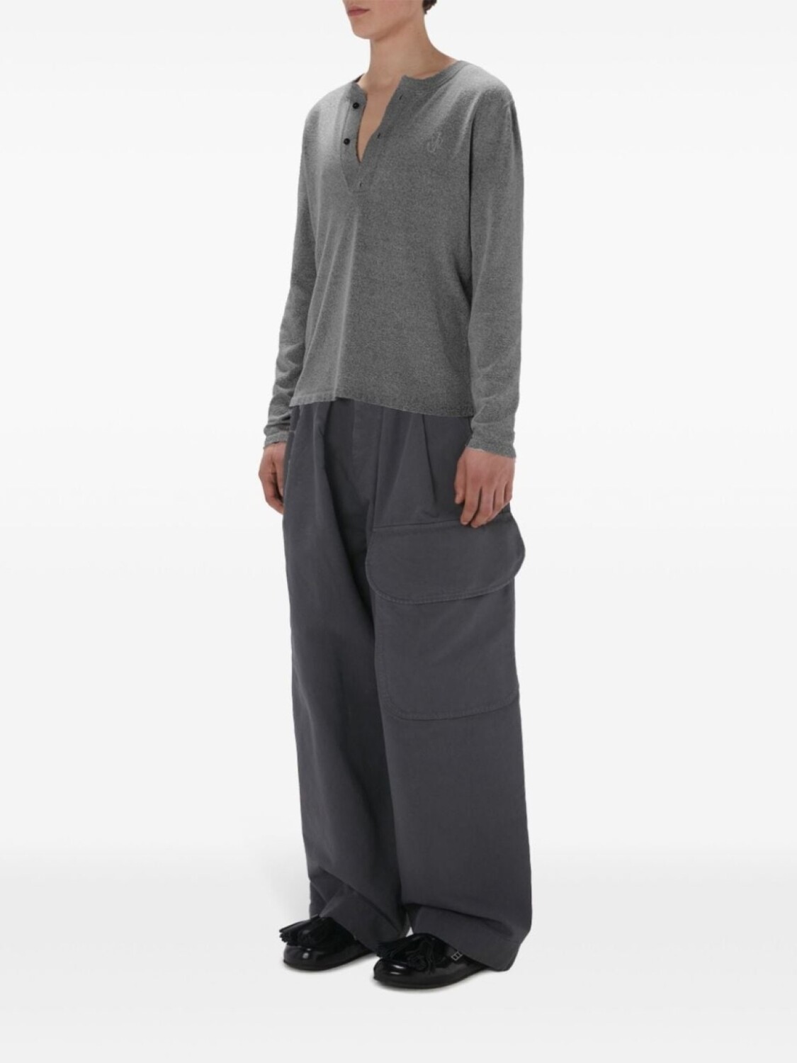

JW Anderson Henry букле топ, серый