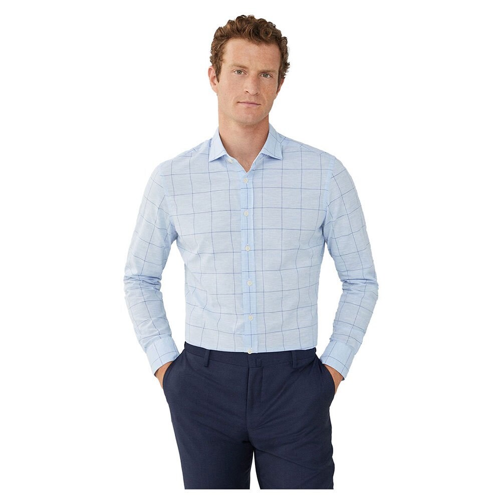 

Рубашка с длинным рукавом Hackett Linen Windowpane, синий