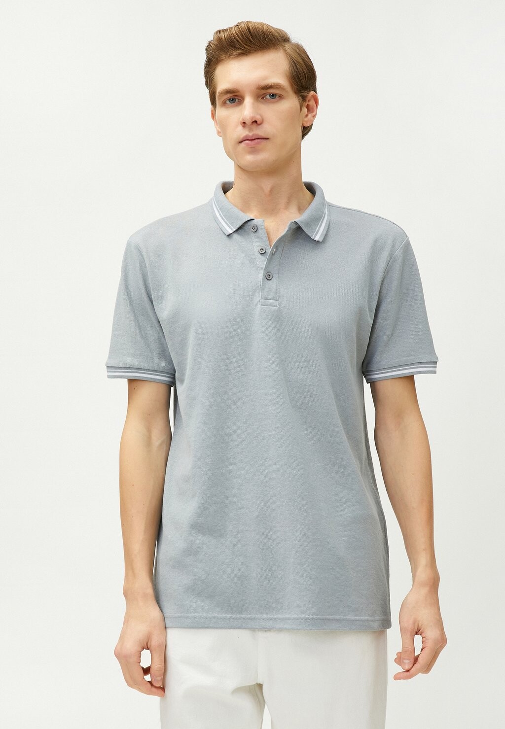 

Рубашка поло BUTTONED SHORT SLEEVE Koton, цвет grey