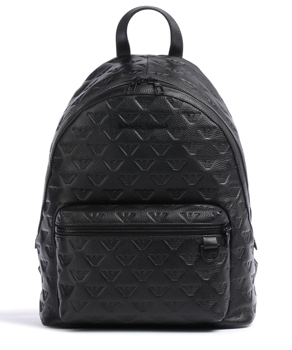 

Рюкзак New Minorca из зернистой яловой кожи Emporio Armani, черный