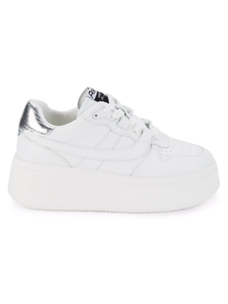 

Кожаные кроссовки на платформе Ash, цвет White Silver, Белый