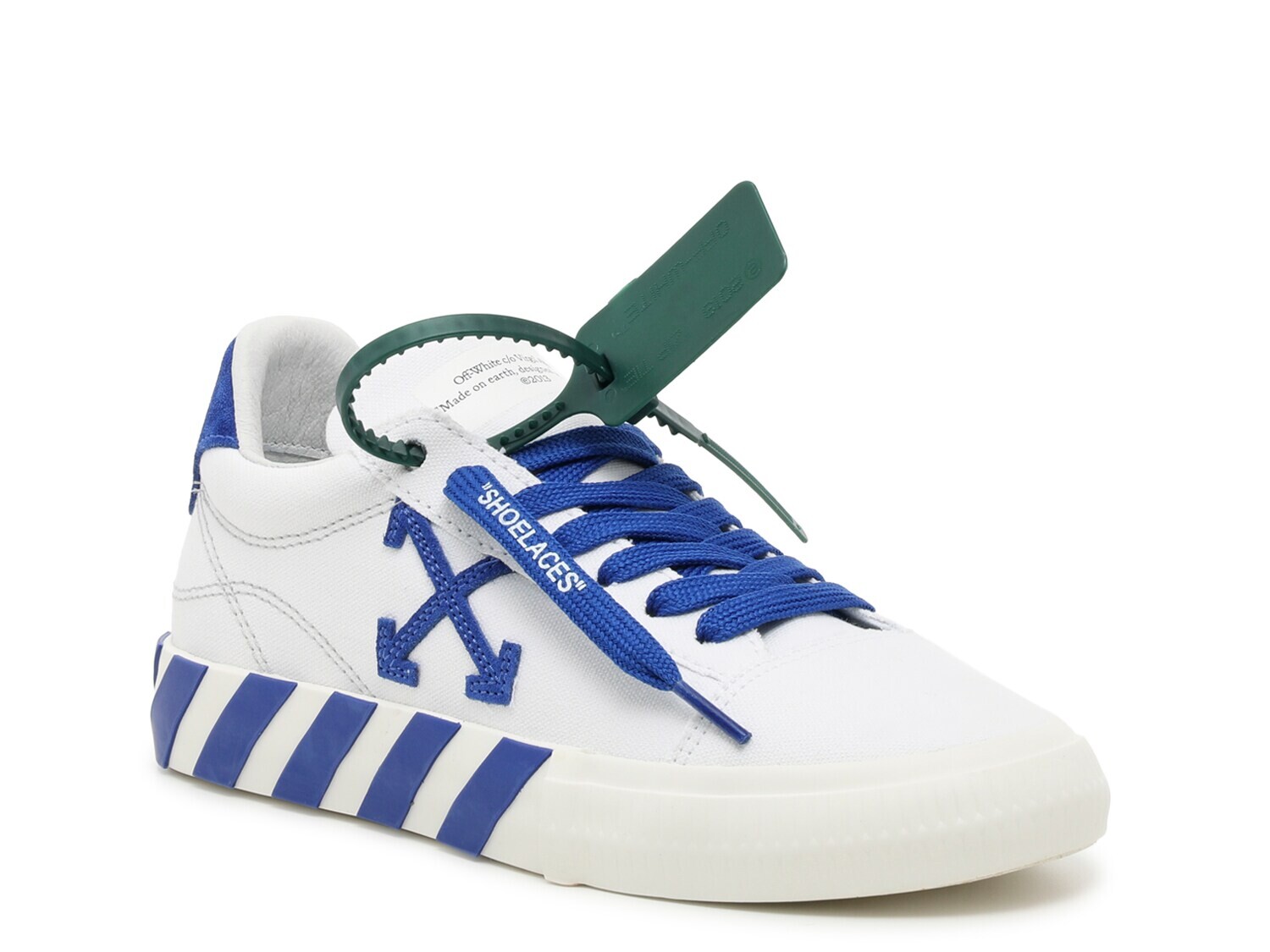 

Кроссовки Off White Low Vulcanized Canvas, белый/кобальтовый