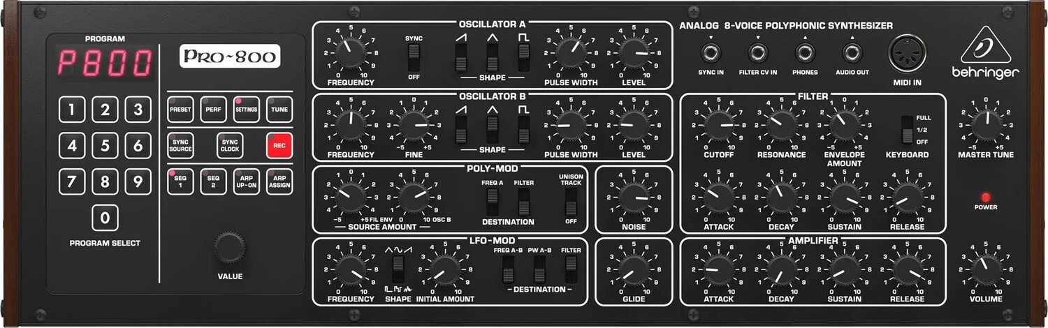 

Новый 8-голосный полифонический аналоговый синтезатор Behringer Pro-800