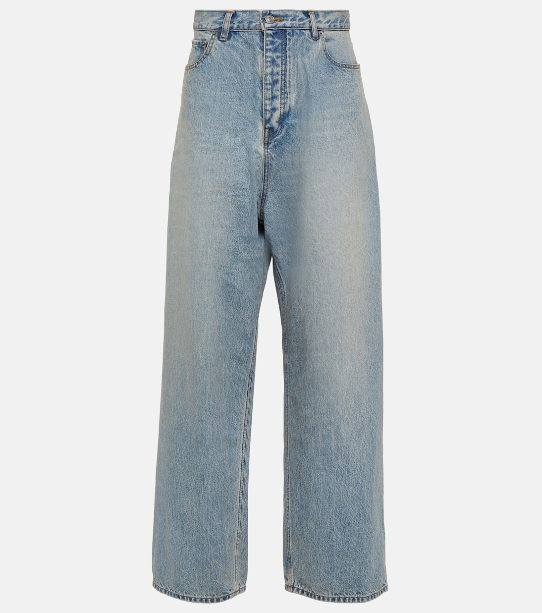 цена Широкие джинсы со средней посадкой Balenciaga, синий