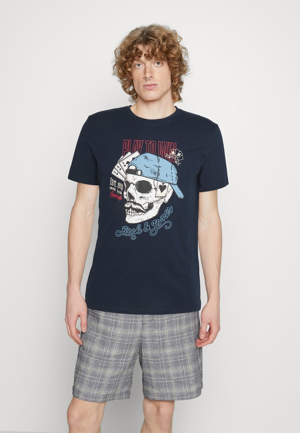 

Футболка с принтом Jack & Jones, темно-синий