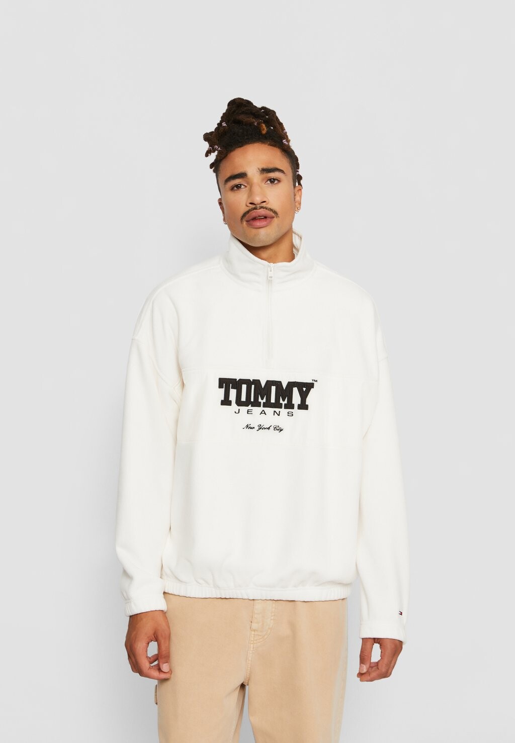 

Флисовая толстовка ZIP Tommy Jeans, старинный белый