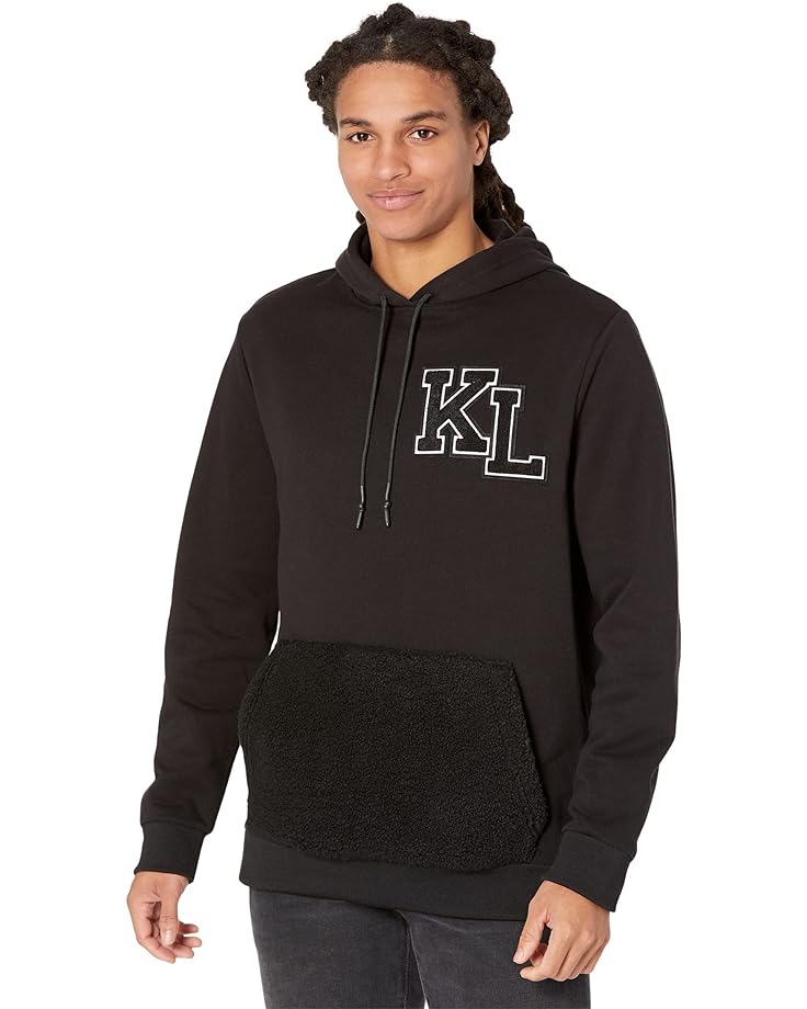 

Толстовка Karl Lagerfeld Paris Hoodie with Logo Patches, черный