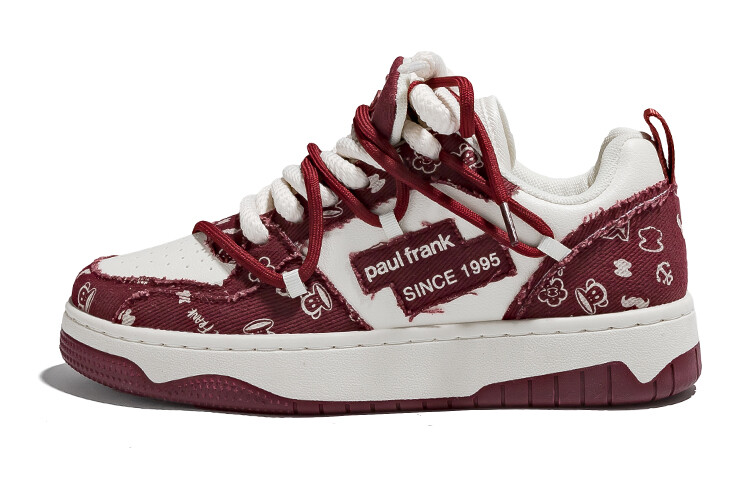 

Кроссовки paul frank Skateboarding Shoes Unisex Low-top Red, цвет Burgundy