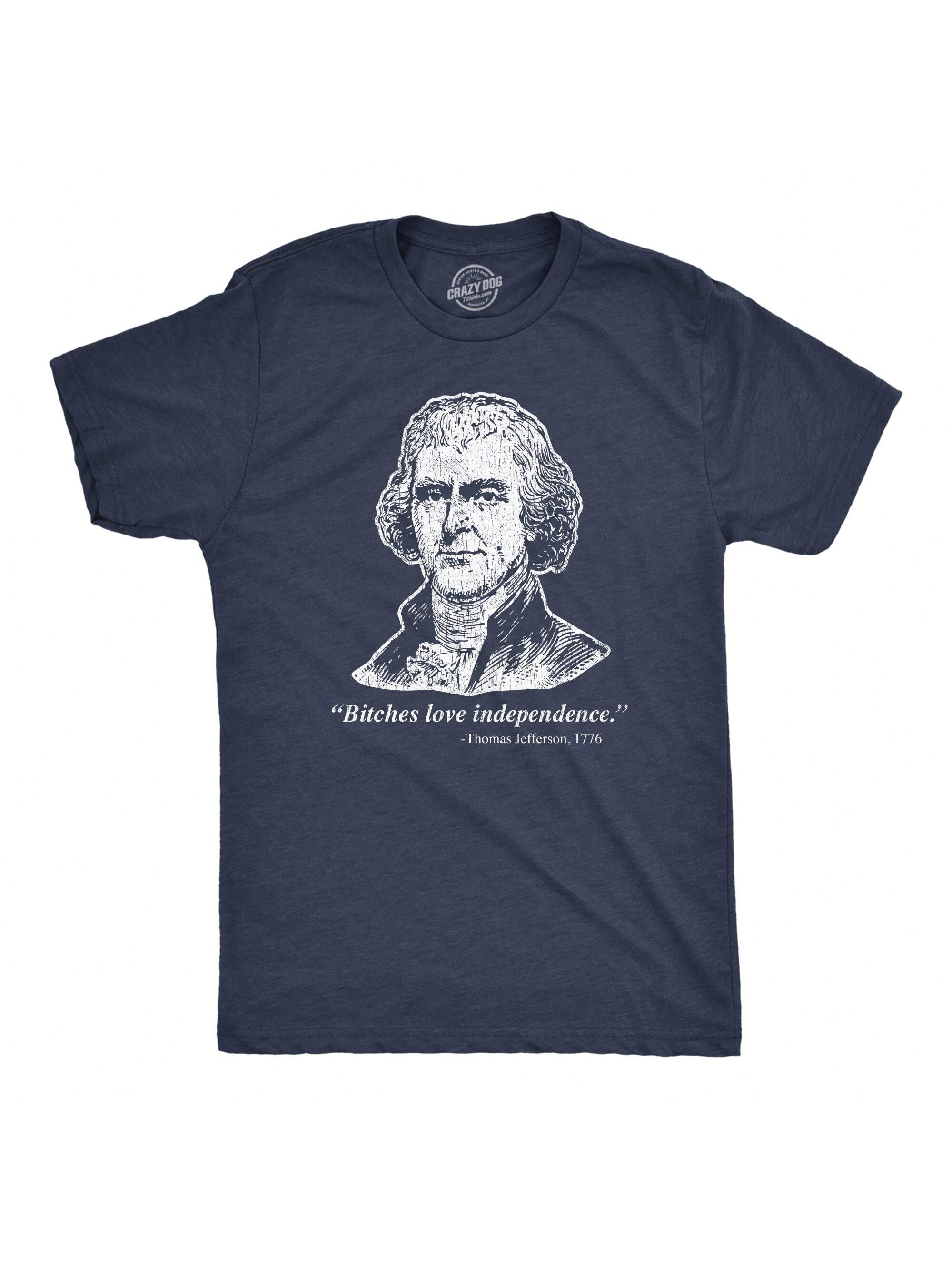 Мужская футболка «Ведьмы любят независимость» Томаса Джефферсона, хизер вмс