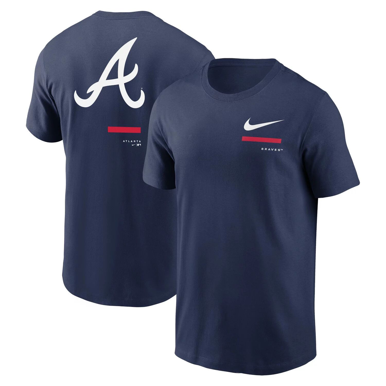 цена Мужская темно-синяя футболка через плечо Nike Atlanta Braves