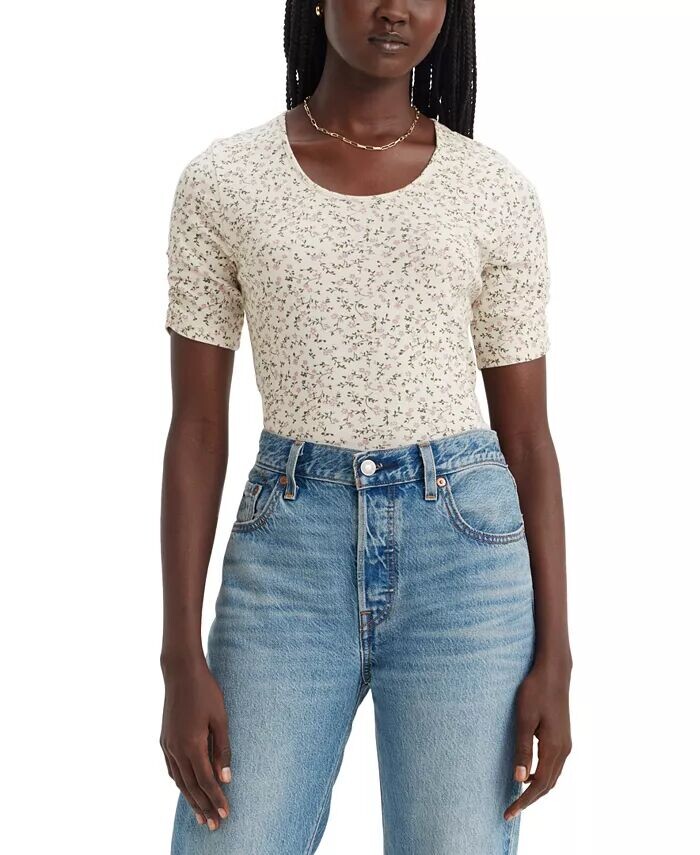 

Женский хлопковый балетный топ Infinity с короткими рукавами Levi's, розовый
