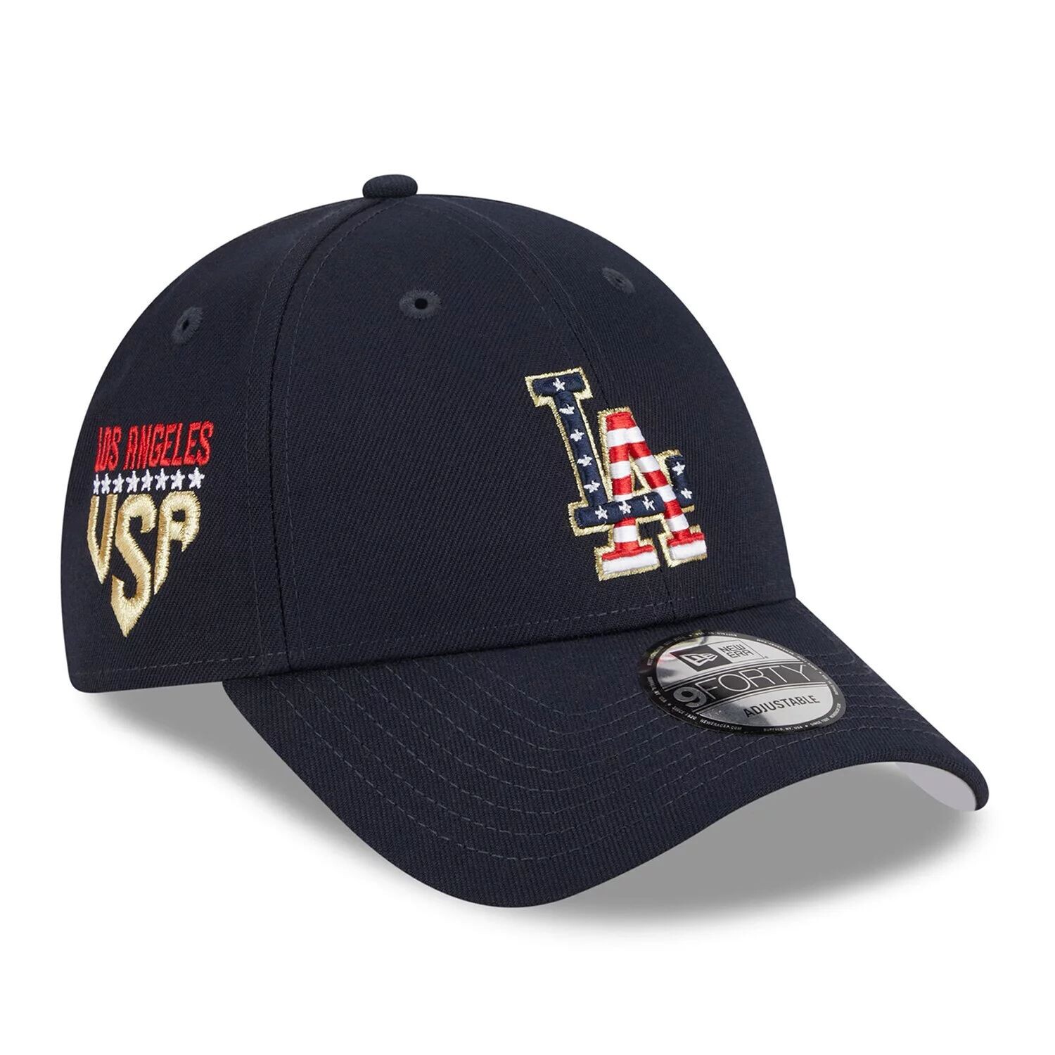 

Мужская регулируемая кепка New Era Navy Los Angeles Dodgers 2023 Четвертое июля 9FORTY