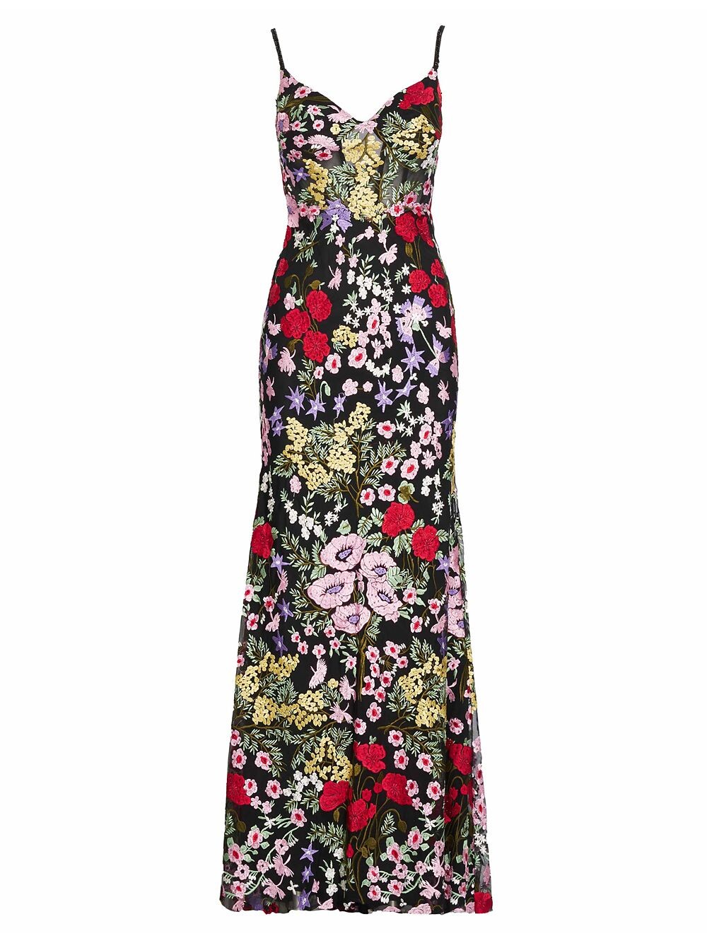 

Кружевное платье-колонна с цветочной вышивкой Mac Duggal, черный