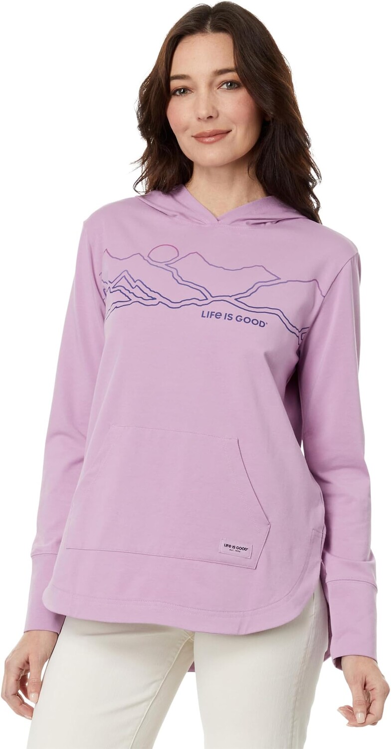 

Толстовка Linear Mountainscape Crusher-Flex Hoodie Tunic Life is Good, цвет Violet Purple
