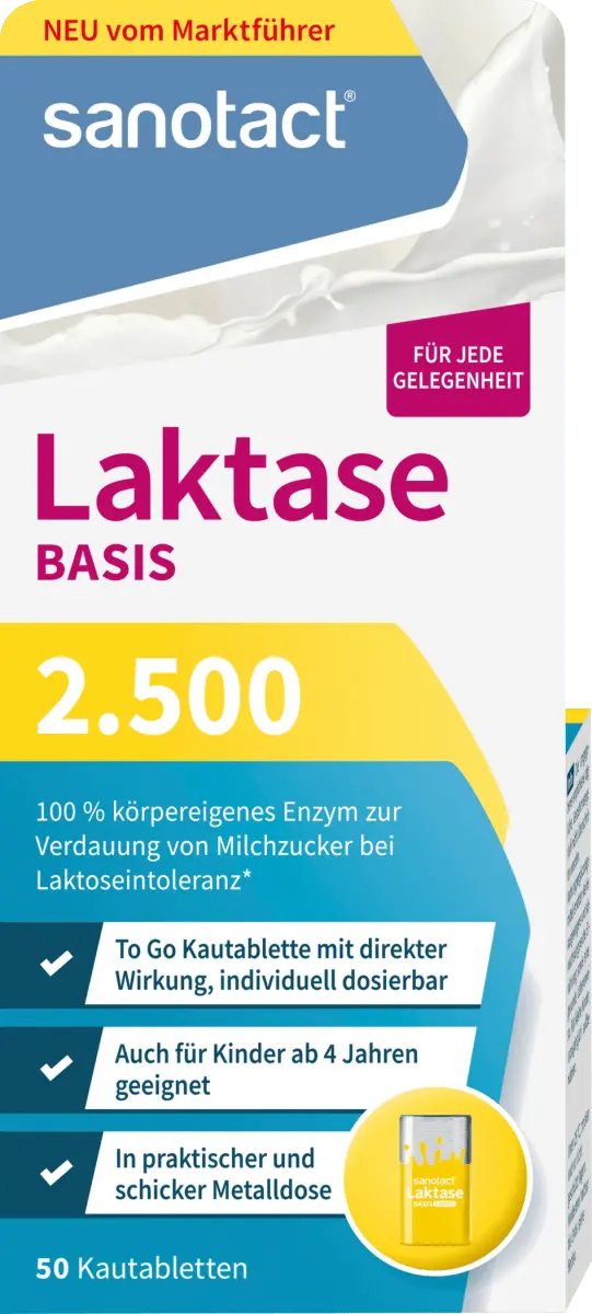 

Таблетки жевательные Lactase Base 2500 50шт 22г sanotact