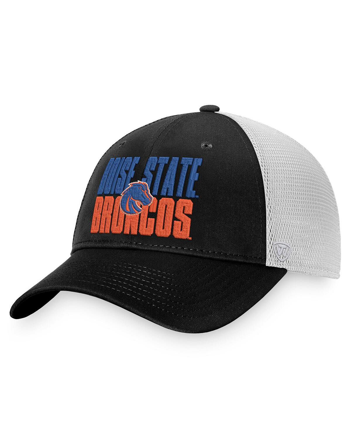 Мужская черно-белая кепка Boise State Broncos Stockpile Trucker Snapback Top of the World