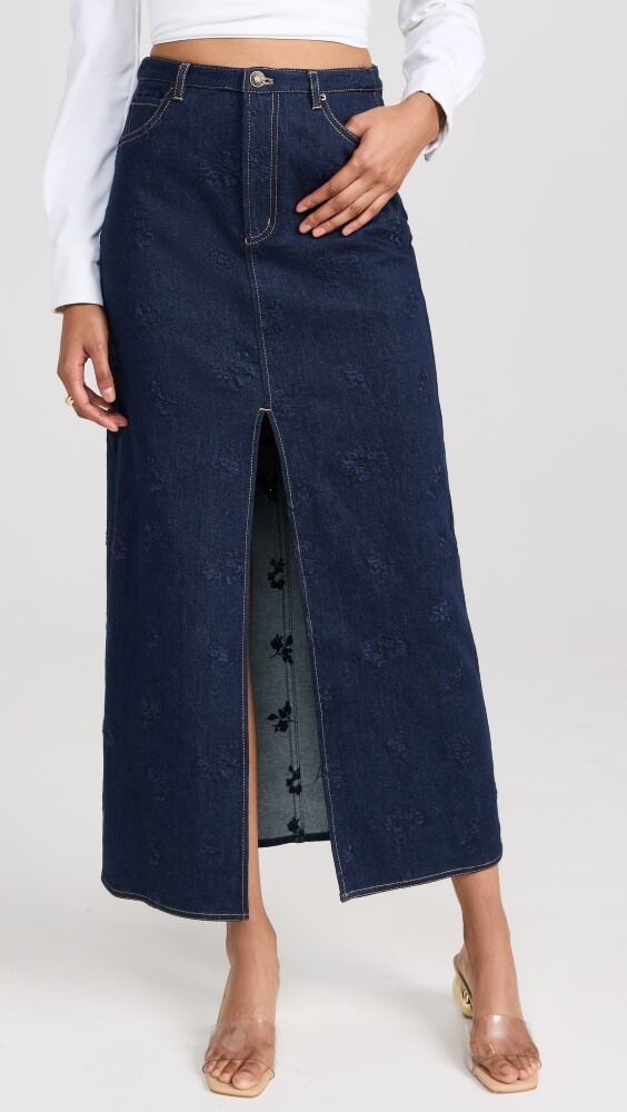

Юбка Jason Wu Long Low Rise Denim, нави