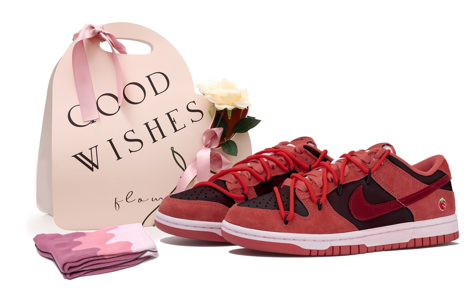 

Кроссовки Nike Dunk Skateboarding Shoes Women's Low-top Rouge Campeche/Brun, цвет Burgundy