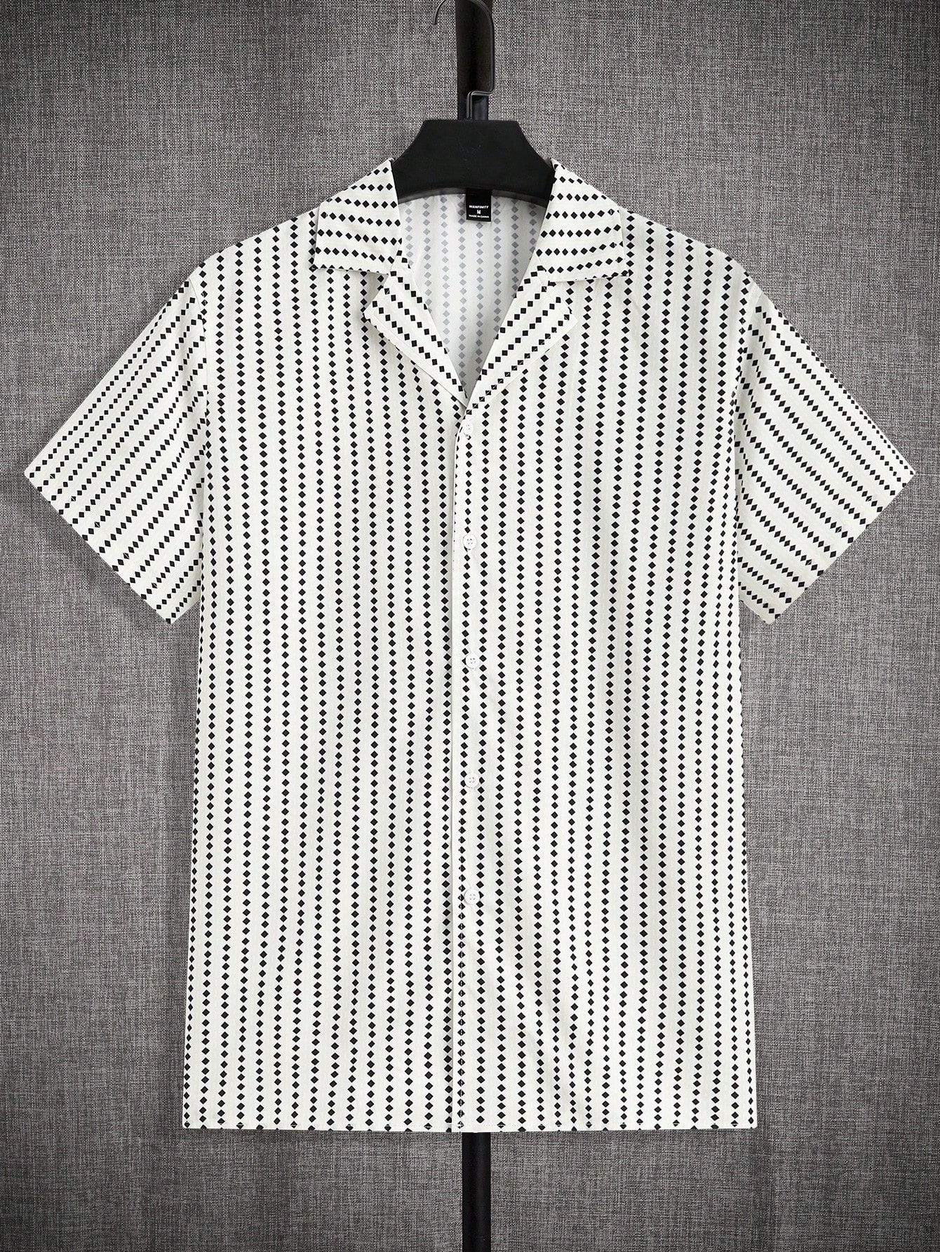 Мужская повседневная рубашка с коротким рукавом Manfinity Homme из тканого геометрического принта, многоцветный цена и фото