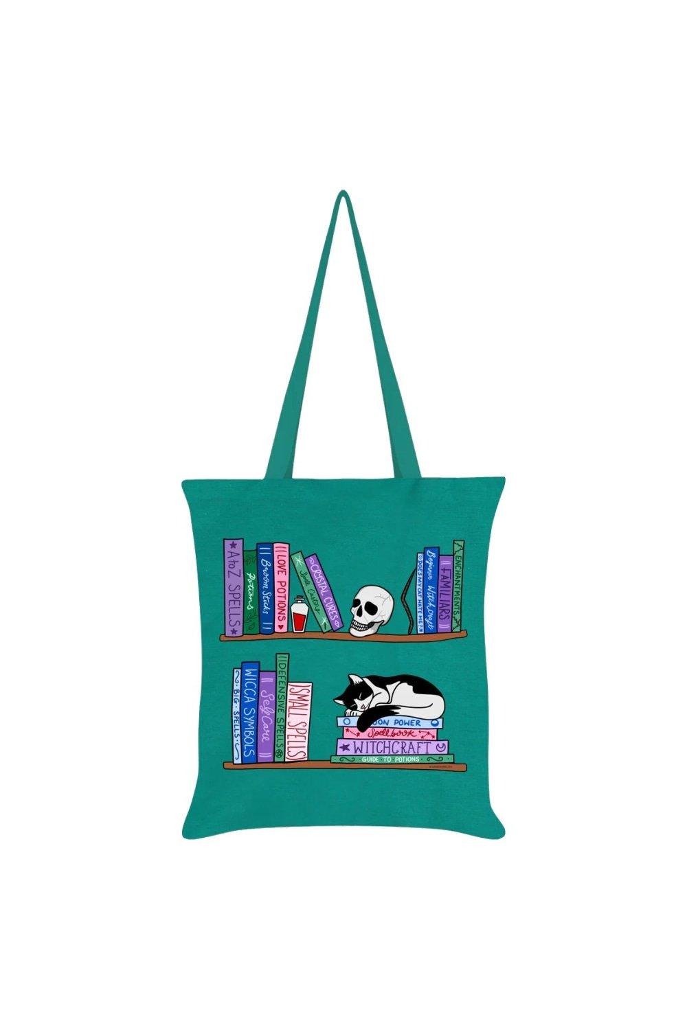 Большая сумка с книгами заклинаний и фамильяров Grindstore, зеленый силиконовый чехол на realme c15 череп и кот для реалми ц15